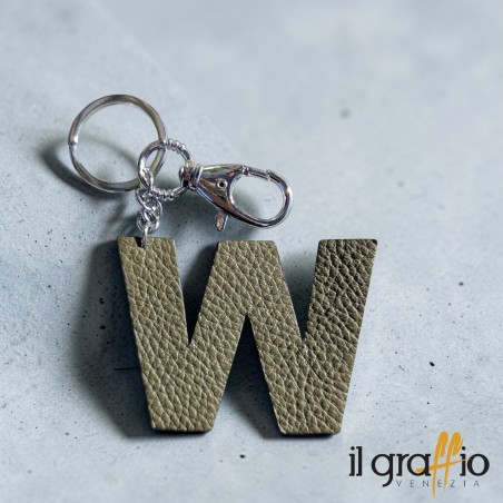 Leather Keychain Letter  W - Il Graffio Venezia