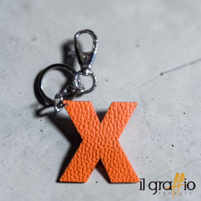 Portachiavi Lettera X in Pelle - Il Graffio Venezia