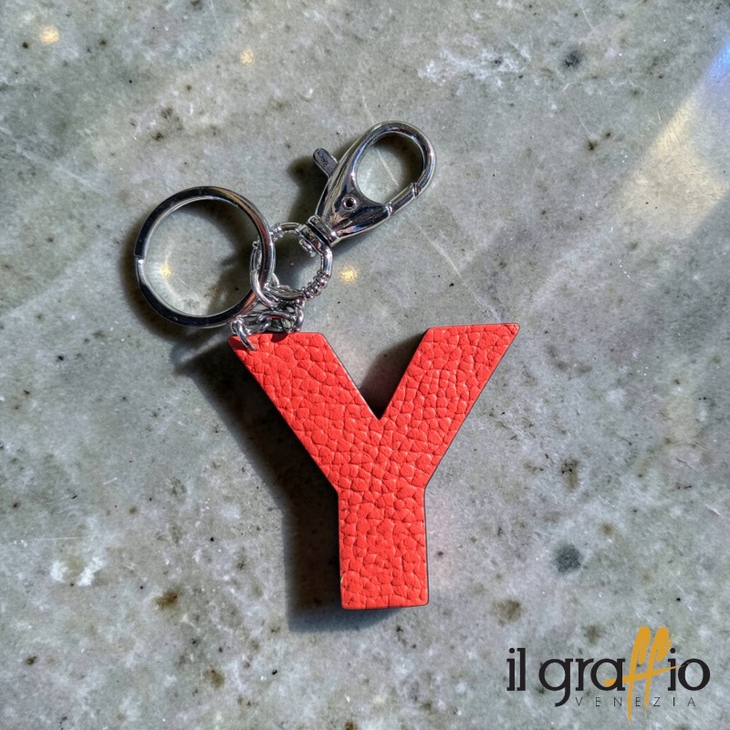 Leather Keychain Letter  Y - Il Graffio Venezia