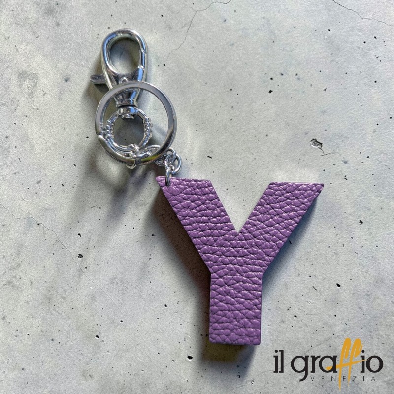 Leather Keychain Letter  Y - Il Graffio Venezia