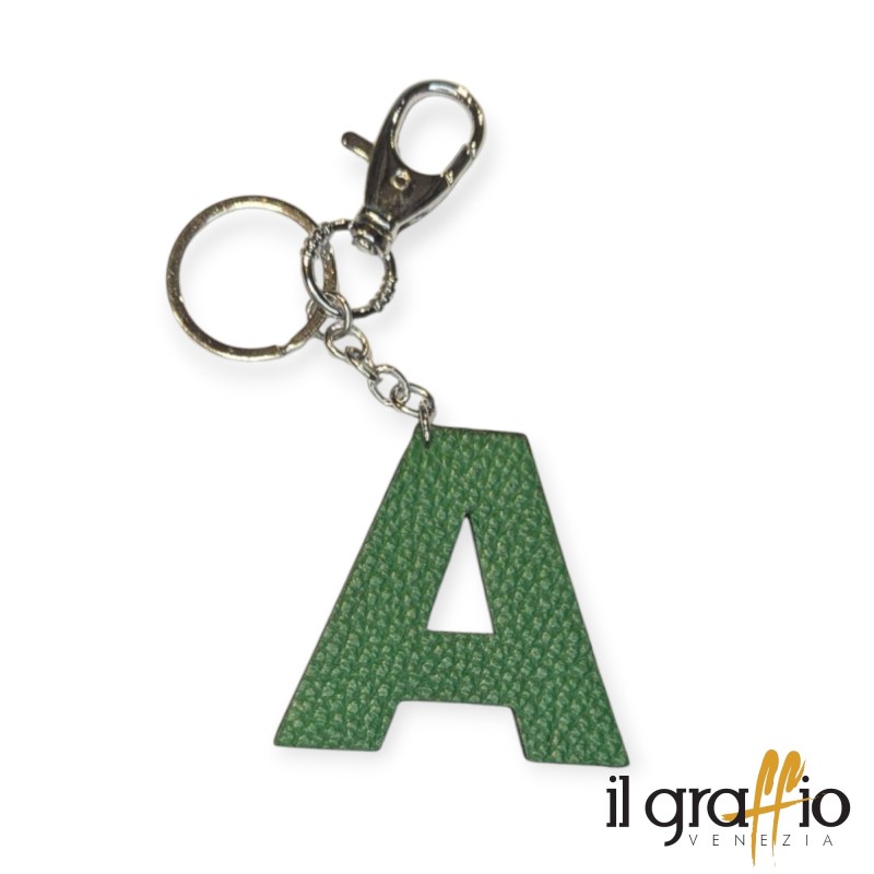 Leather Keychain Letter A
